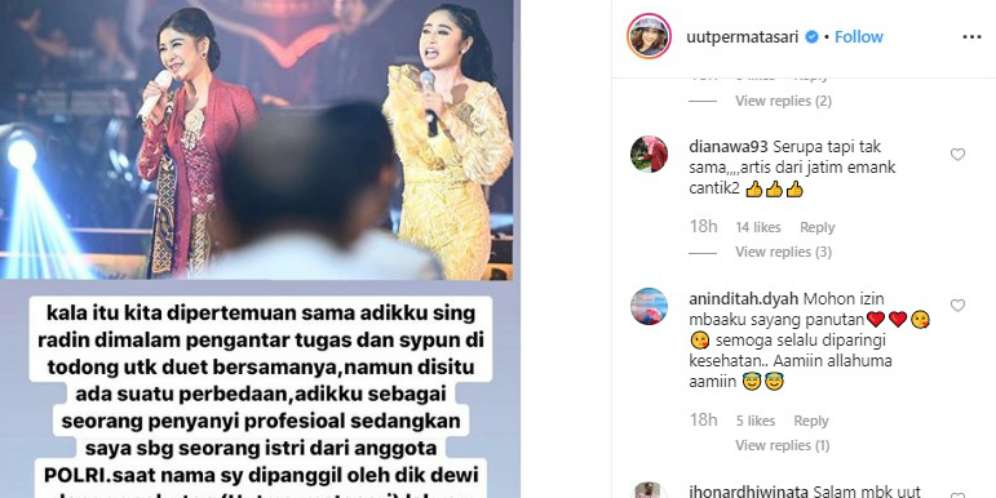 Unggahan Uut Permatasari Soal Dewi Perssik