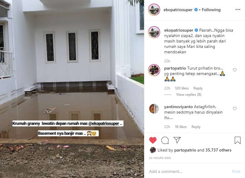Rumah Eko Patrio Kebanjiran