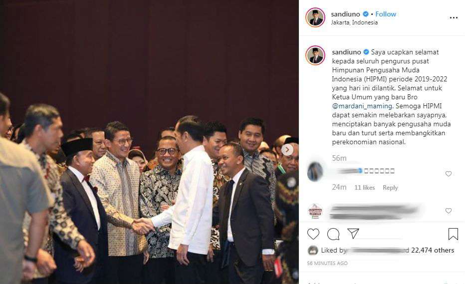 Sandiaga Uno dan Presiden Jokowi