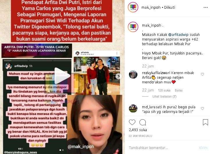 unggahan istri yama carlos