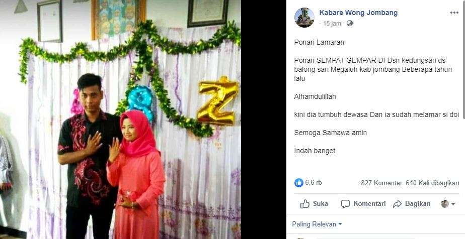 Pernikahan Ponari dan kekasihnya