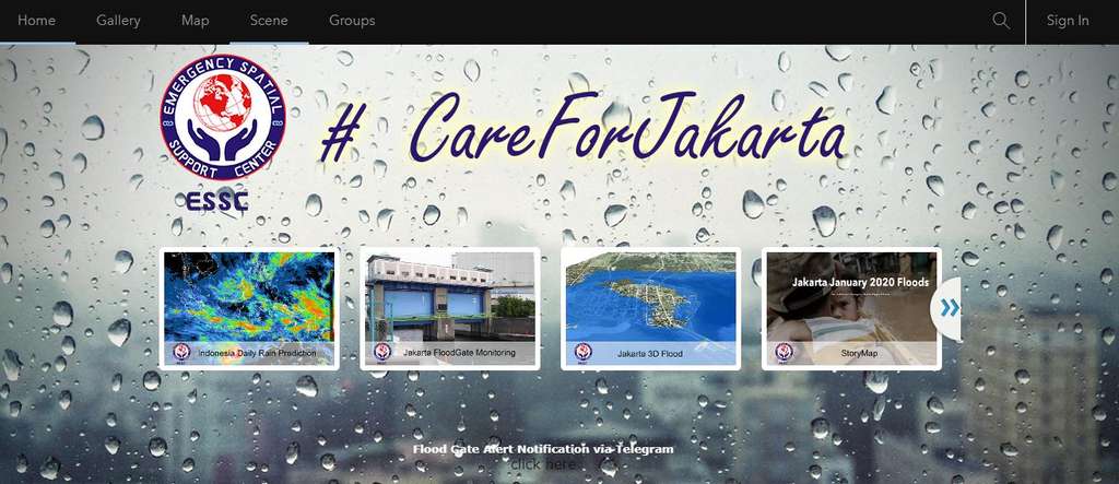 Tampilan portal ESSC Esri Indonesia