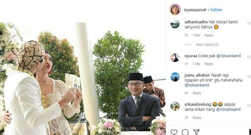 Ridwan Kamil di pernikahan Isyana