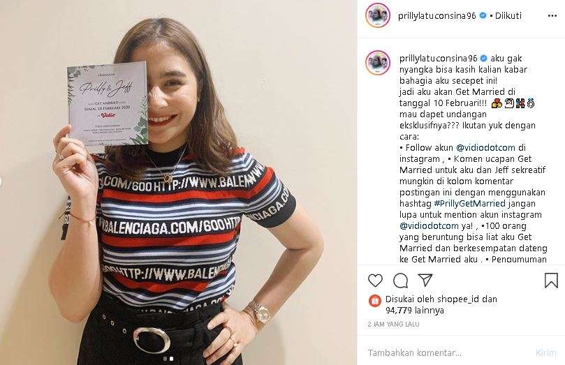 prilly latuconsina sebar undangan
