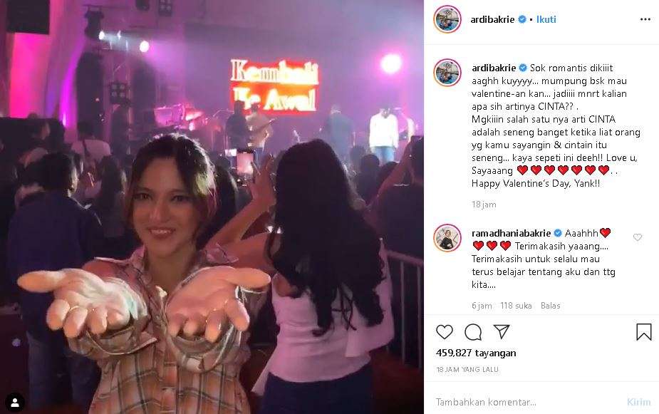 unggahan ardi bakrie untuk nia