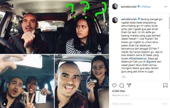Ashraf Sinclair sempat menjadi sopir taksi online.