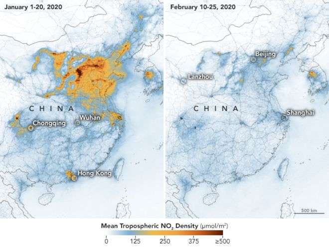 Citra satelit kualitas udara di China