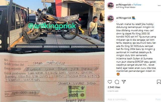 Yamaha RX King laku Rp150 juta