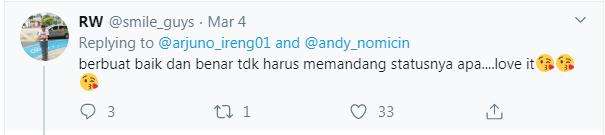Tidak harus memandang statusnya.