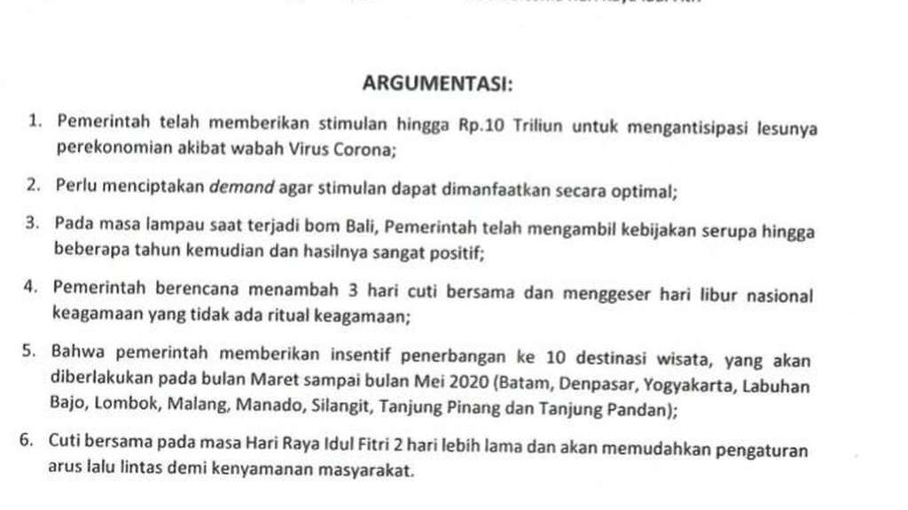 Kabar jumlah libur yang diganti