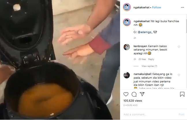 Ya ampun minuman ditaruh di jok motor.