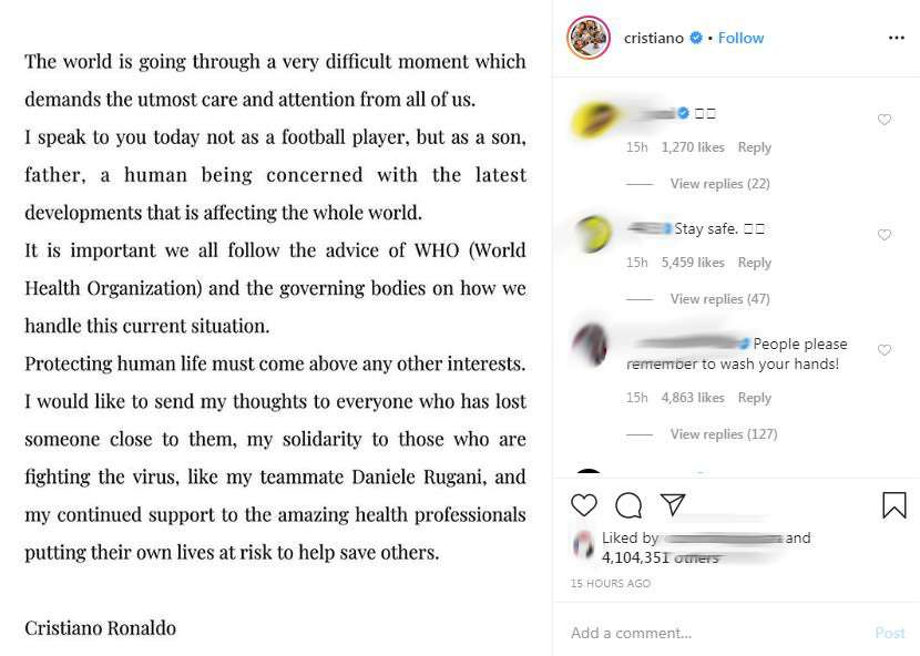 Unggahan Cristiano Ronaldo