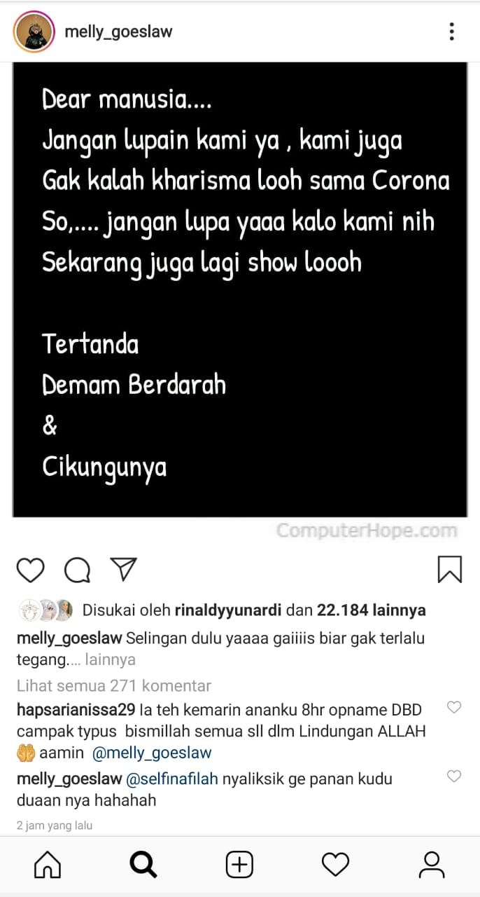 unggahan Melly Goeslaw