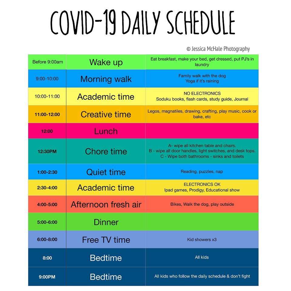 Daily Schedule Covid Nine