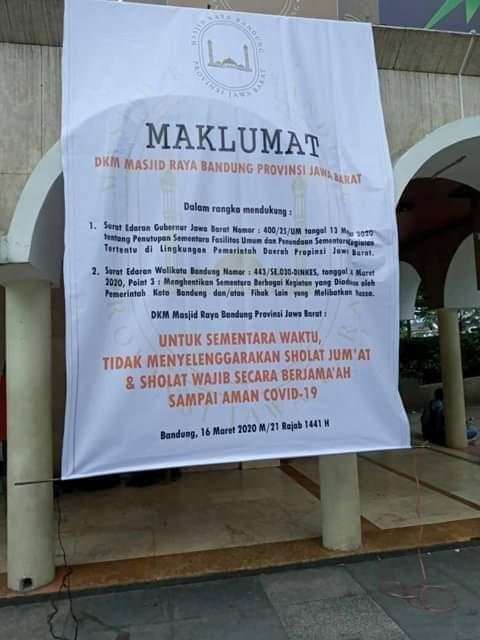 Maklumat pengurus Masjid Raya Bandung (Foto: Istimewa/Merdeka.com)