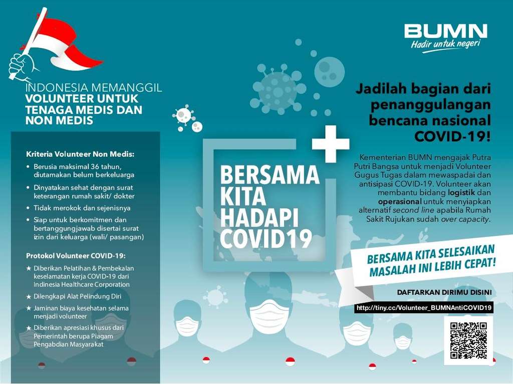 Lowongan rekrutmen relawan corona.