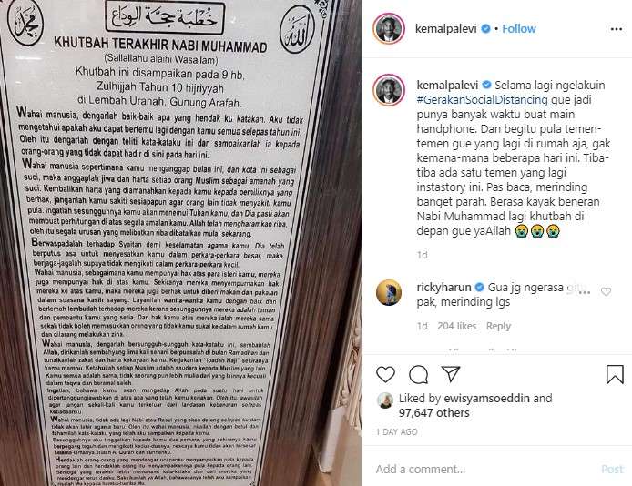 postingan kemal palevi