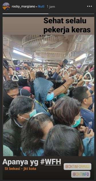 Kondisi gerbong KRL pasca imbauan social distancing