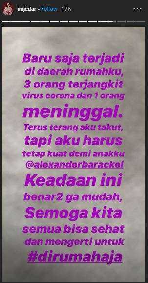 Jessica Iskandar ketakutan.