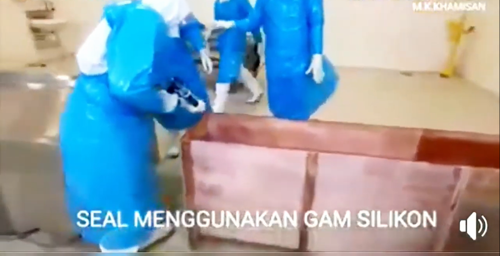 penutupan keranda menggunakan gam silikon
