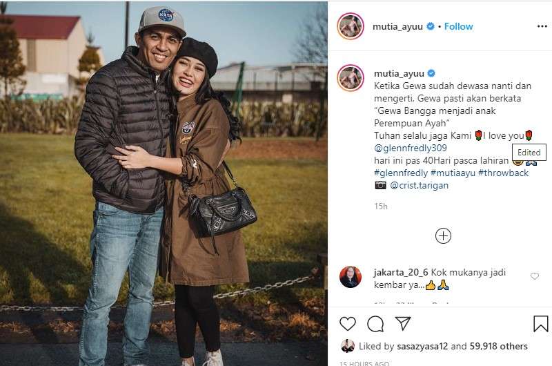 unggahan terakhir mutia ayu