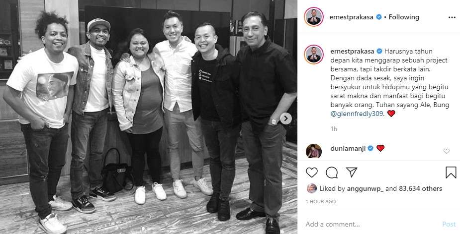 ucapan duka artis untuk glenn fredly