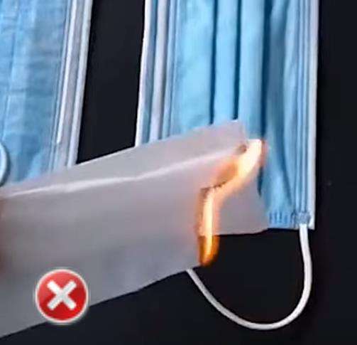 Jika palsu, masker akan langsung terbakar.