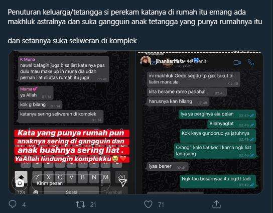 Hantu tersebut sering keluyuran di sekitar kompleks perumahan.