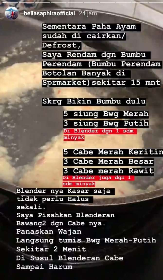 Bella Saphira masak