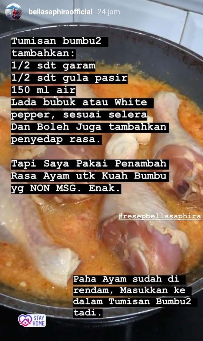 Bella Saphira masak