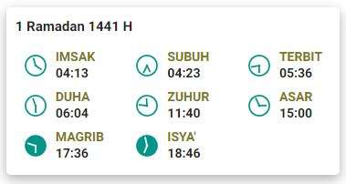 Jadwal buka puasa 1 Ramadhan 1441 H Semarang