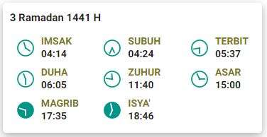 Imsak Yogyakarta 3 Ramadhan 1441 H