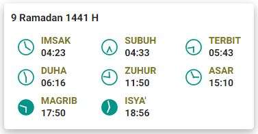 Imsak 9 Ramadhan 1441 H Bandung