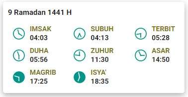 Imsak 9 Ramadhan 1441 H Surabaya