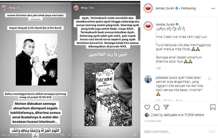 Berita duka dari Fitri Tropica