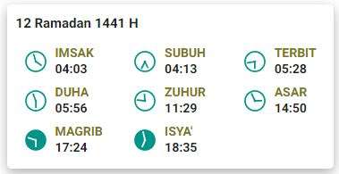 Imsak 12 Ramadhan 1441 H Surabaya