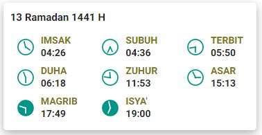 Imsak 13 Ramadhan 1441 H Jakarta