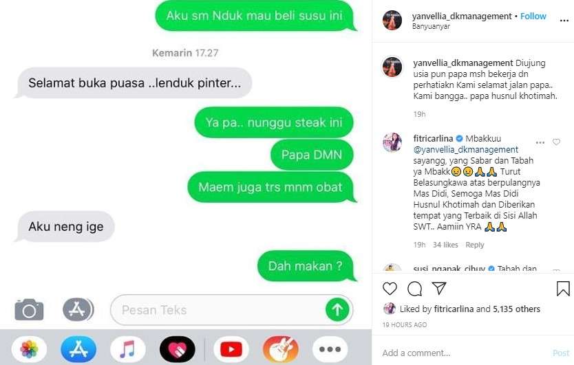 postingan istri Didi Kempot