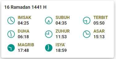 Imsak 16 Ramadhan 1441 H Jakarta