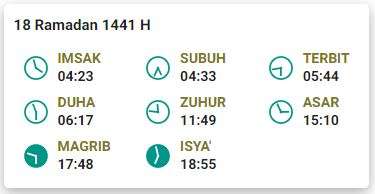 Imsak 18 Ramadhan 1441 H Bandung