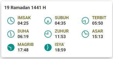 Imsak 19 Ramadhan 1441 H Jakarta
