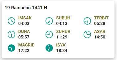 Imsak 19 Ramadhan 1441 H Surabaya