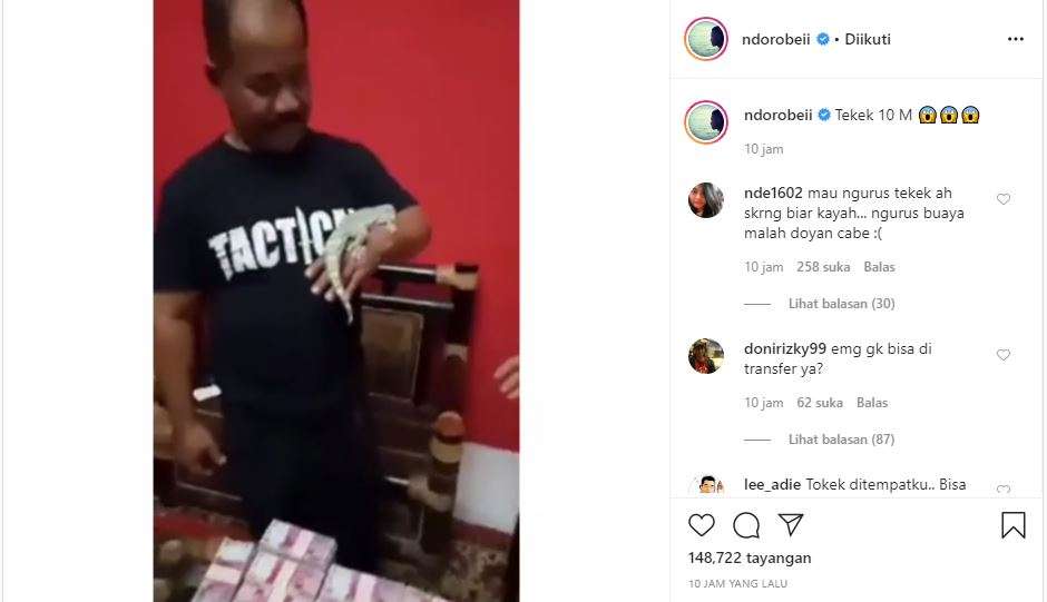 Jualan Tokek Rp10 miliar