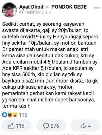 Curhatan gaji 20 juta.