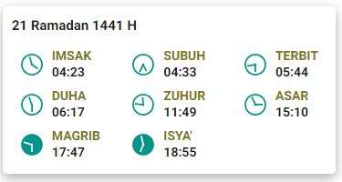 Imsak 21 Ramadhan 1441 H Bandung