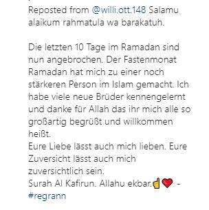 Pesan Khalid alias Wili Ott, petarung MMA Austria yang jadi mualaf.