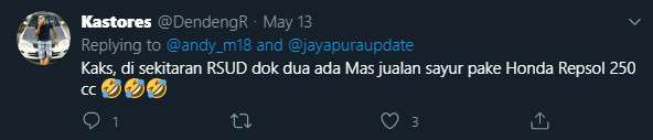 Honda Repsol 250 dipakai buat jualan sayur.