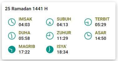 Imsak 25 Ramadhan 1441 H Surabaya