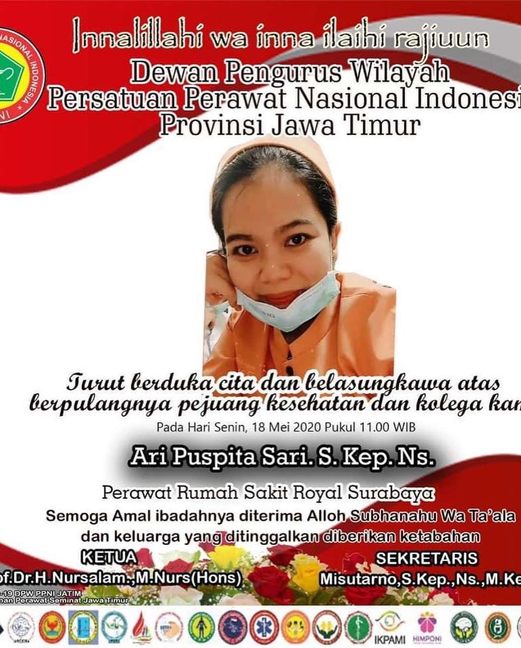 Perawat Ari meninggal dunia Perawat Ari meninggal dunia