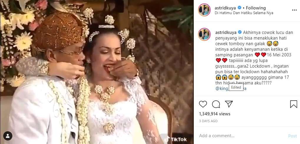 Pernikahan Uya Kuya dan Astrid